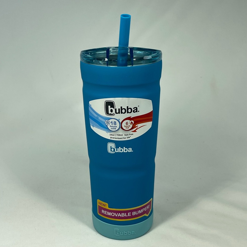 Bubba Envy S 24oz Insulated Stainless Steel Tumbler with Straw Blue 9in Tall